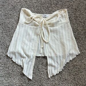 White Eyelet Lace-Up Skirt